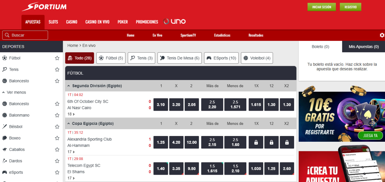 Apuestas en vivo