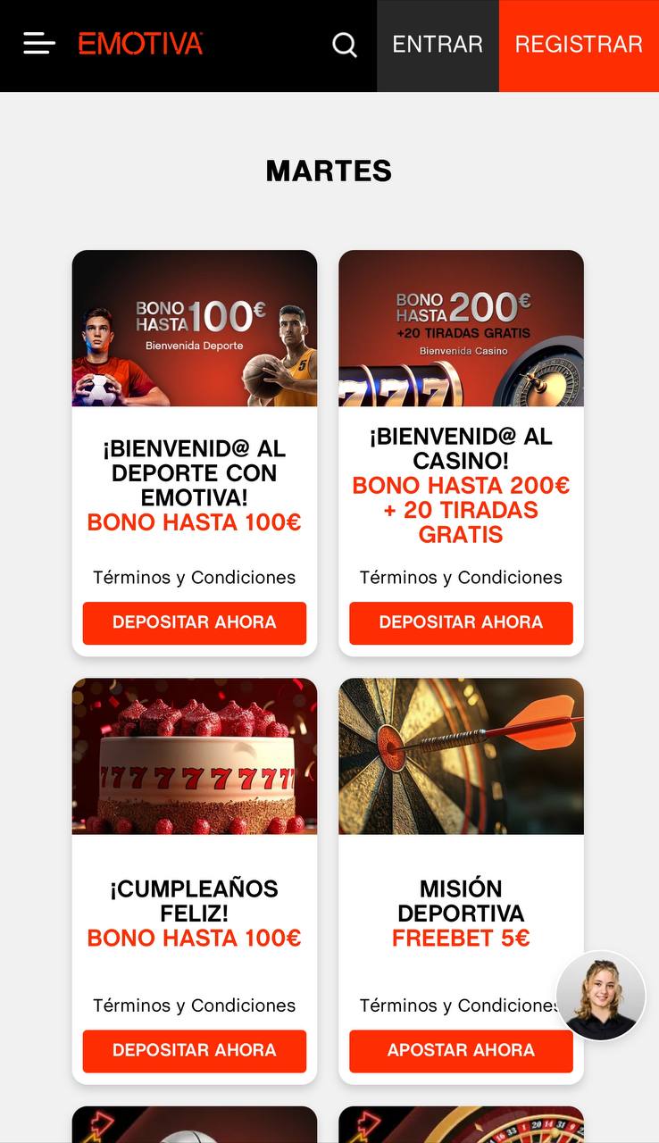 Promociones de Emotiva Casino