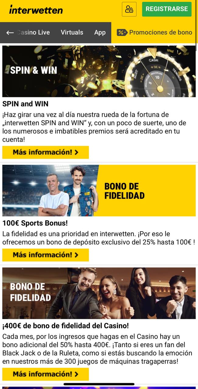 Promociones de casino Interwetten