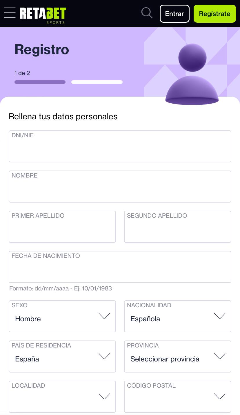 Registro en Retabet Casino
