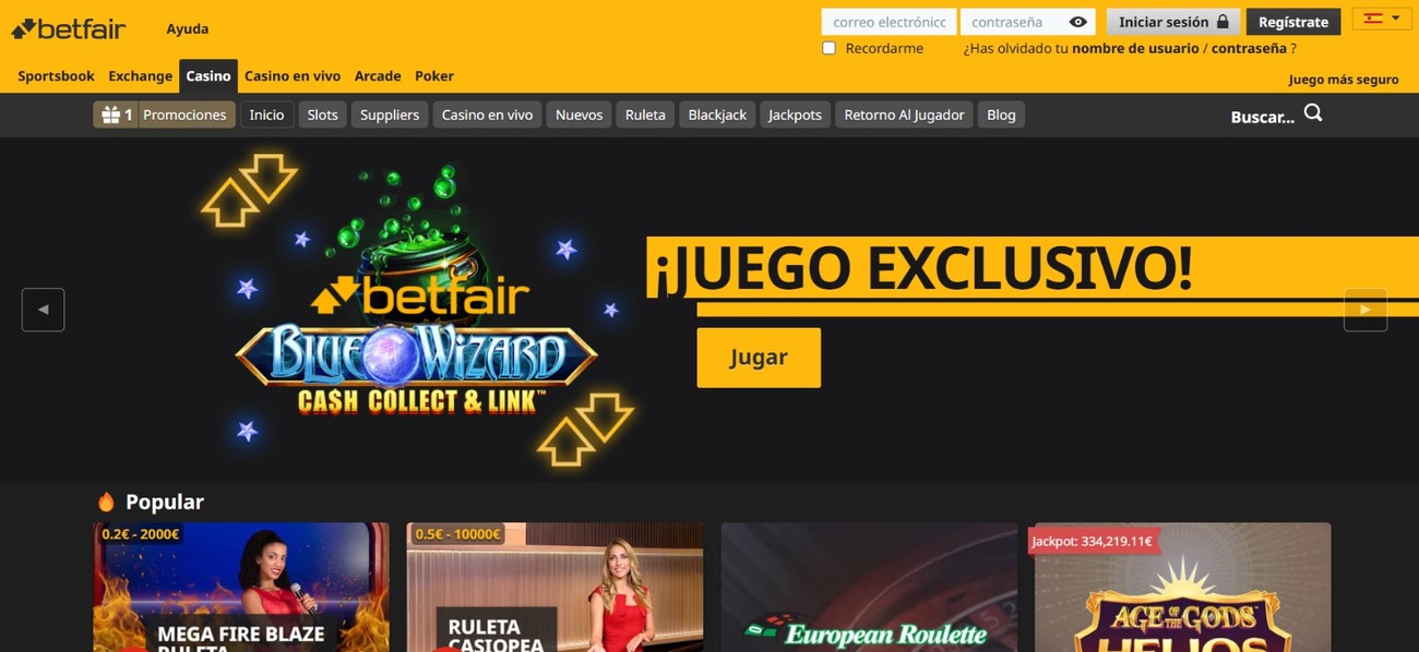 homepage betfair casino