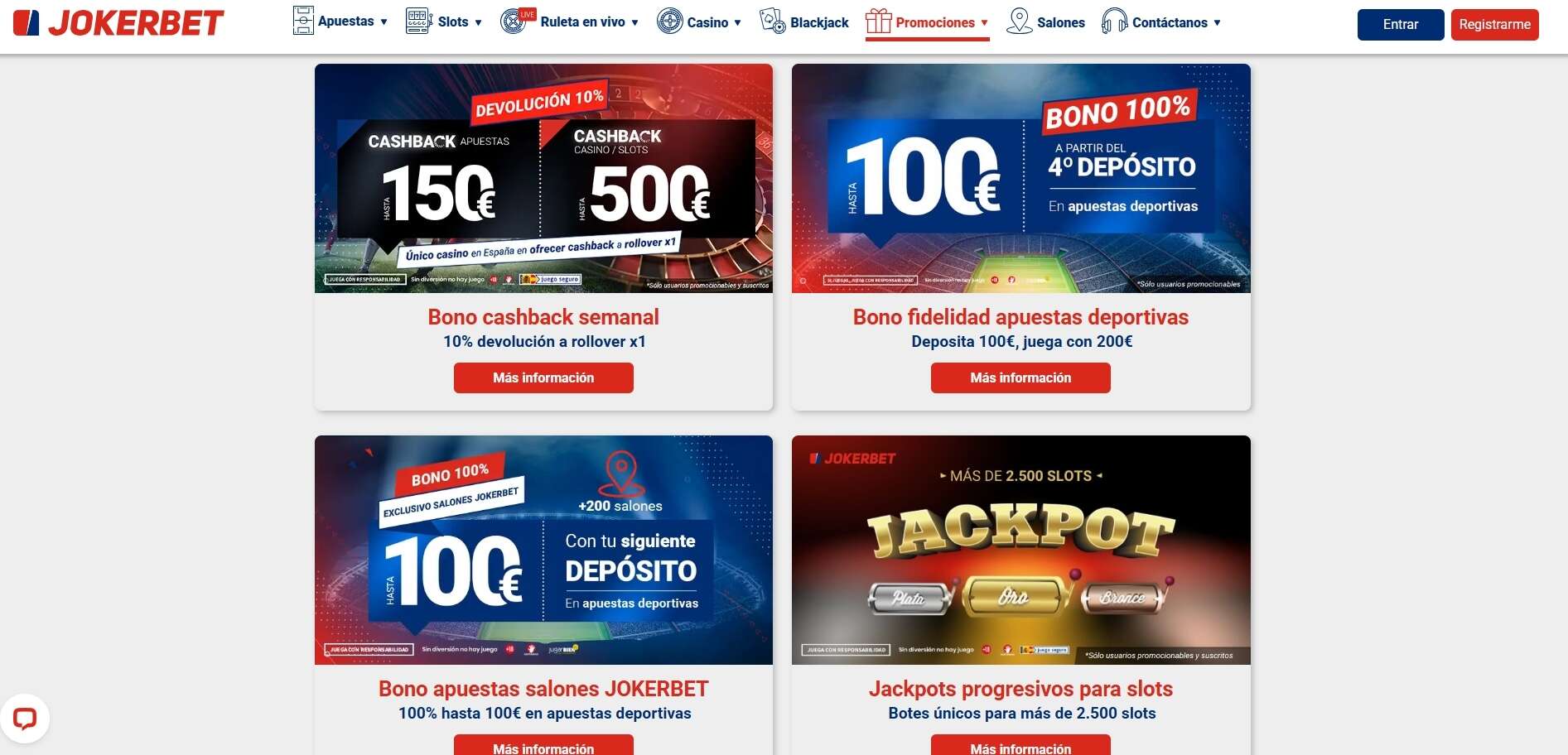 Otras ofertas en Jokerbet