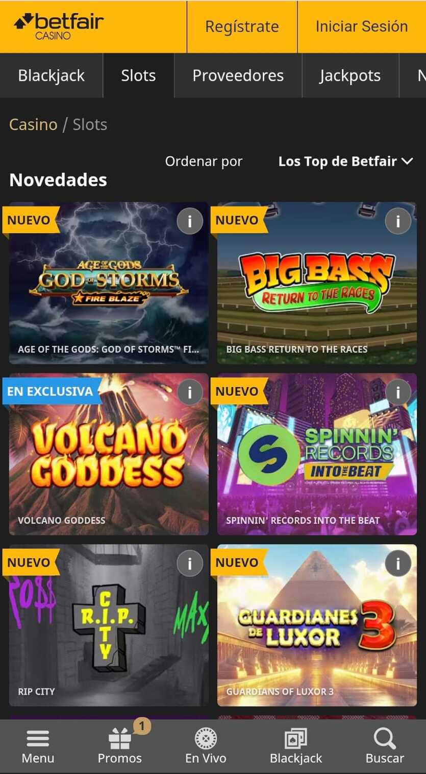 slots betfair mobile